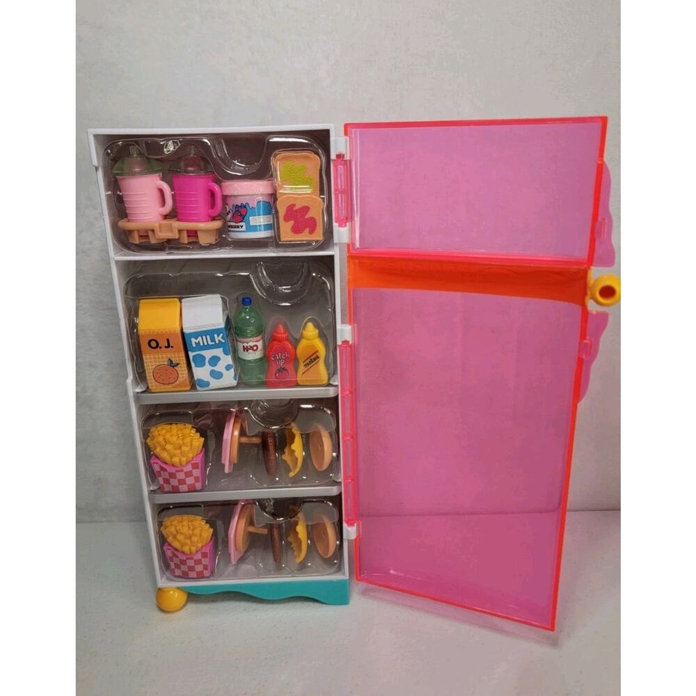 LOL SURPRISE OMG Kitchen Refrigerator Full With Food New